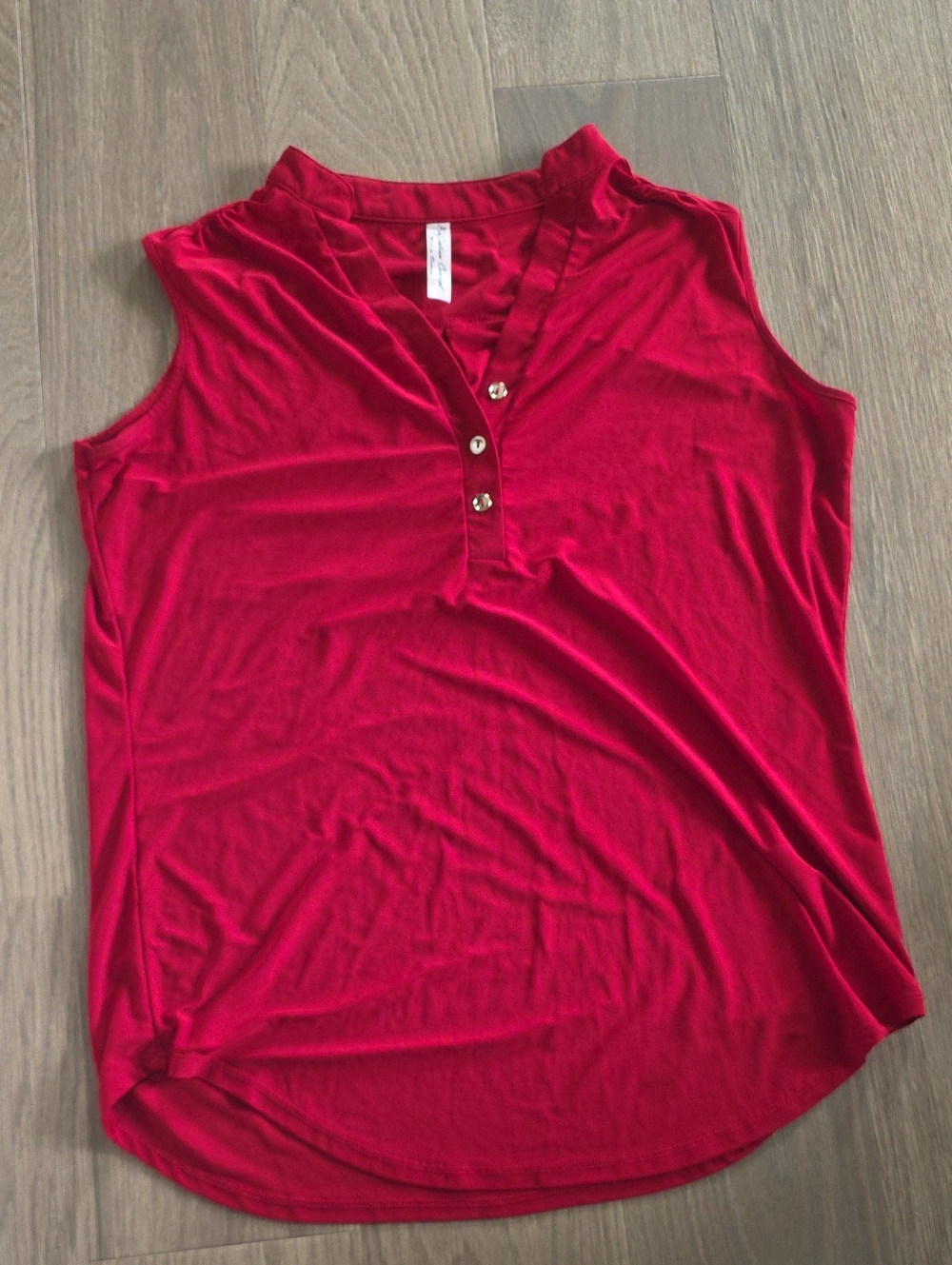 Sleeveless Tank Top in Red - Women's Soft Summer Top